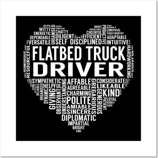 Flatbed Truck Driver Heart Posters and Art